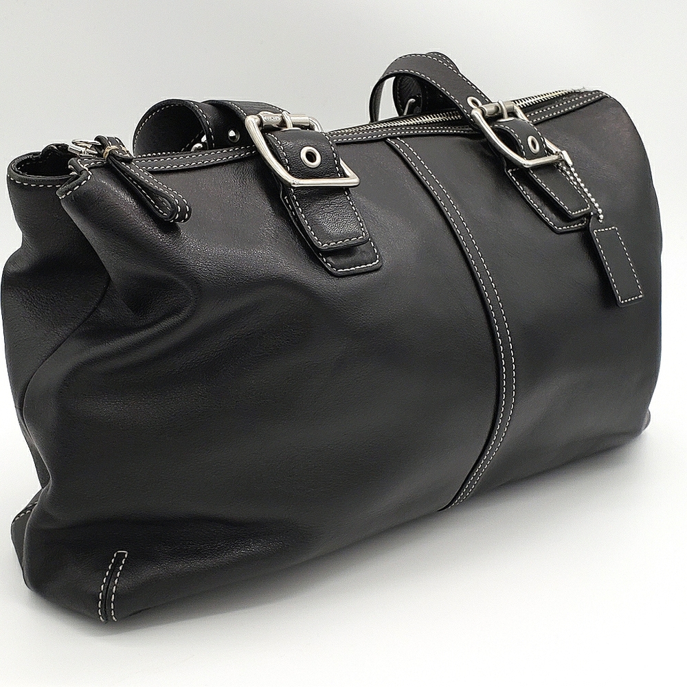 Coach black leather bag